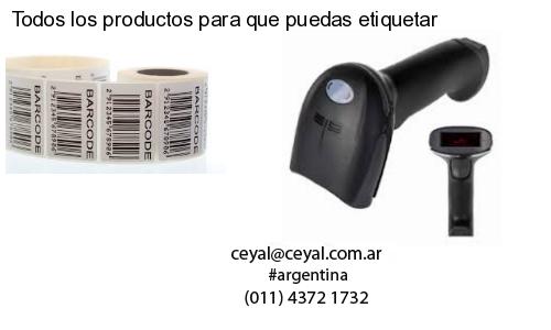 Todos los productos para que puedas etiquetar