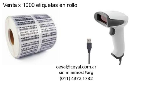 Venta x 1000 etiquetas en rollo
