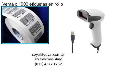 Venta x 1000 etiquetas en rollo