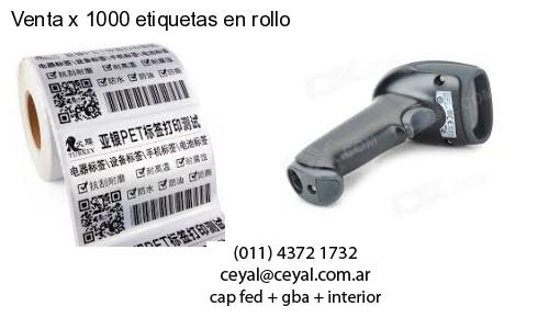 Venta x 1000 etiquetas en rollo