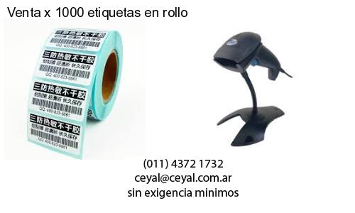 Venta x 1000 etiquetas en rollo