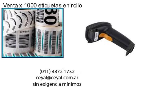 Venta x 1000 etiquetas en rollo
