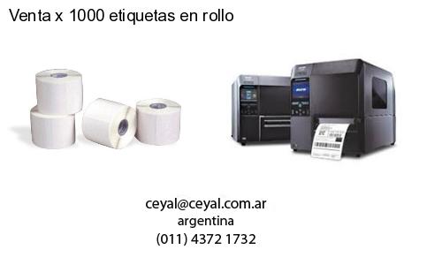 Venta x 1000 etiquetas en rollo