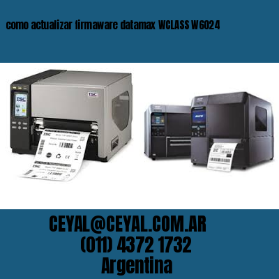 como actualizar firmaware datamax WCLASS W6024