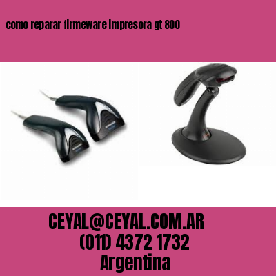 como reparar firmeware impresora gt 800