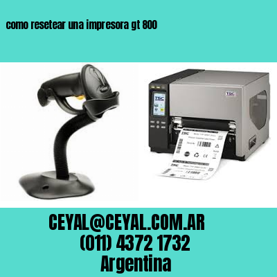 como resetear una impresora gt 800