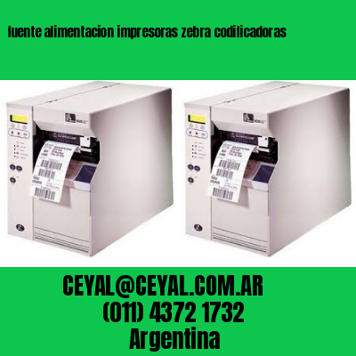 fuente alimentacion impresoras zebra codificadoras
