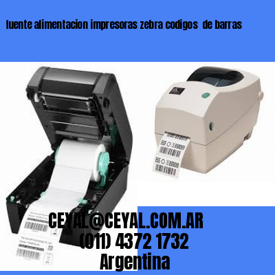fuente alimentacion impresoras zebra codigos  de barras