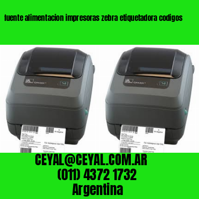 fuente alimentacion impresoras zebra etiquetadora codigos