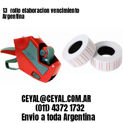13 	rollo elaboracion vencimiento Argentina