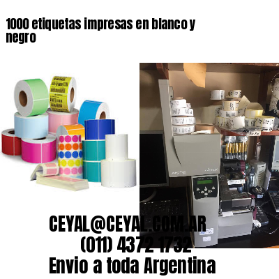 1000 etiquetas impresas en blanco y negro