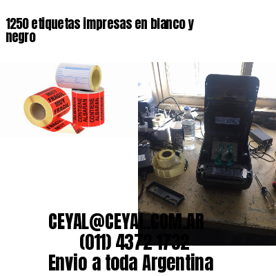 1250 etiquetas impresas en blanco y negro