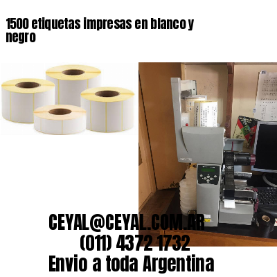 1500 etiquetas impresas en blanco y negro