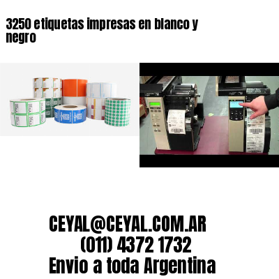 3250 etiquetas impresas en blanco y negro