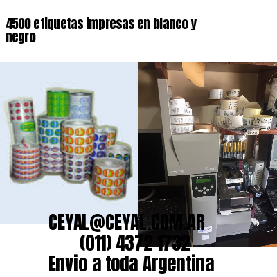 4500 etiquetas impresas en blanco y negro