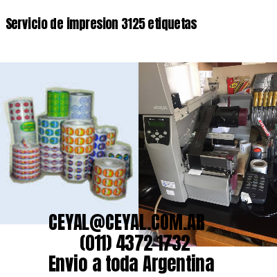 Servicio de impresion 3125 etiquetas