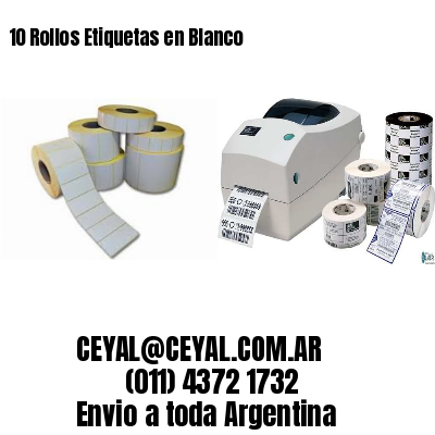 10 Rollos Etiquetas en Blanco