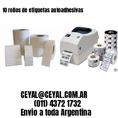 10 rollos de etiquetas autoadhesivas