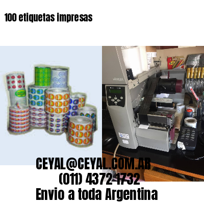 100 etiquetas impresas