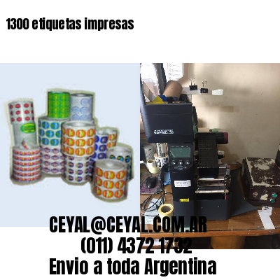 1300 etiquetas impresas