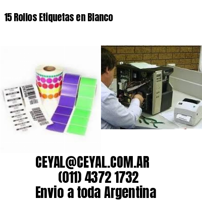 15 Rollos Etiquetas en Blanco