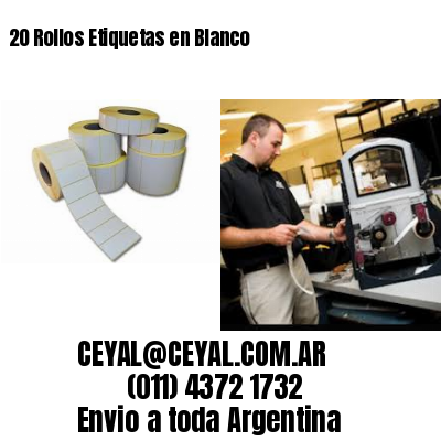 20 Rollos Etiquetas en Blanco
