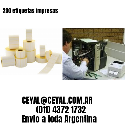 200 etiquetas impresas