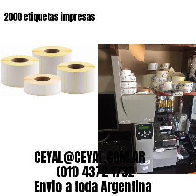 2000 etiquetas impresas
