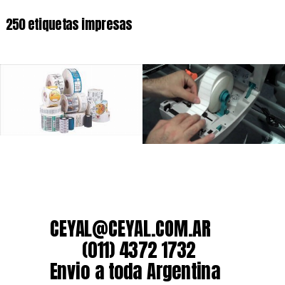 250 etiquetas impresas
