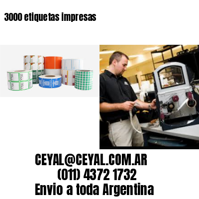 3000 etiquetas impresas
