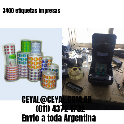 3400 etiquetas impresas
