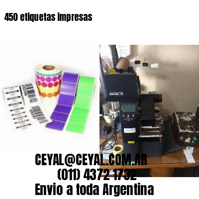 450 etiquetas impresas
