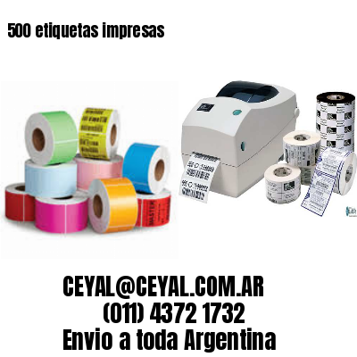 500 etiquetas impresas
