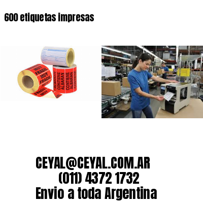 600 etiquetas impresas