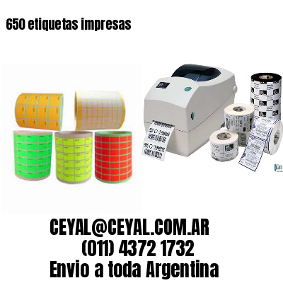 650 etiquetas impresas