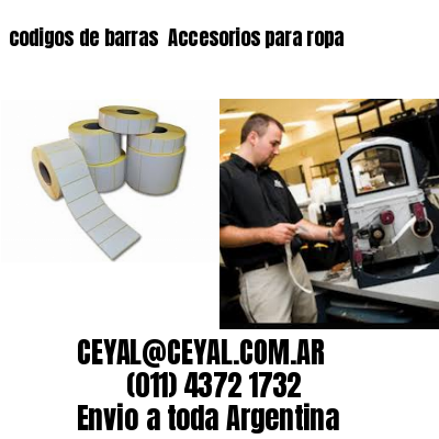 codigos de barras 	Accesorios para ropa