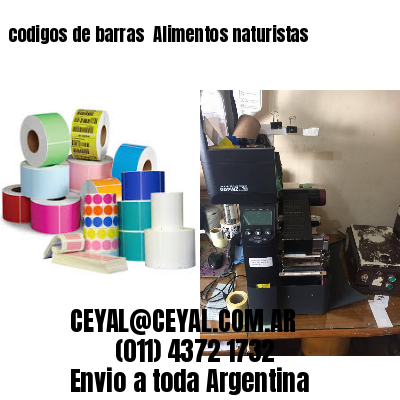 codigos de barras 	Alimentos naturistas