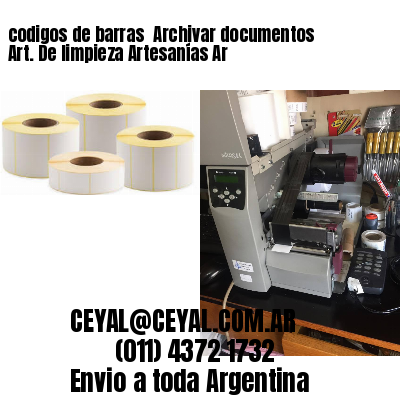 codigos de barras 	Archivar documentos Art. De limpieza Artesanías Ar