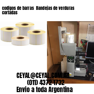 codigos de barras 	Bandejas de verduras cortadas