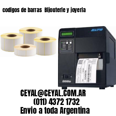 codigos de barras 	Bijouterie y joyeria