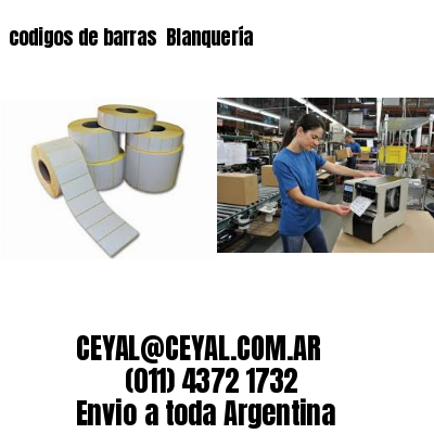 codigos de barras 	Blanquería
