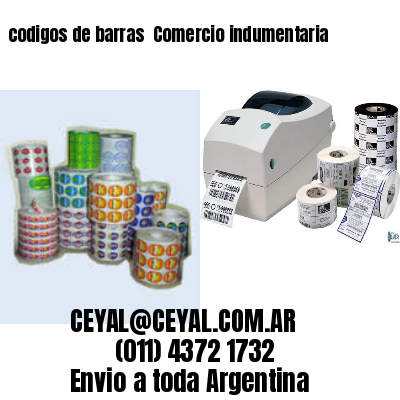 codigos de barras 	Comercio indumentaria