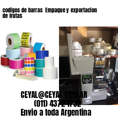 codigos de barras 	Empaque y exportacion de frutas