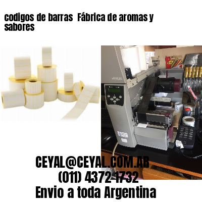 codigos de barras 	Fábrica de aromas y sabores