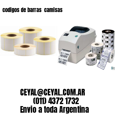 codigos de barras 	camisas