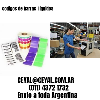 codigos de barras 	liquidos