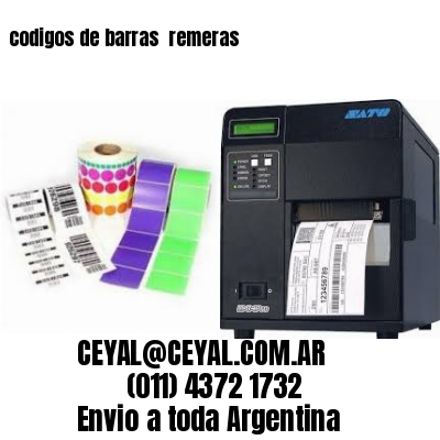 codigos de barras 	remeras