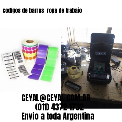 codigos de barras 	ropa de trabajo