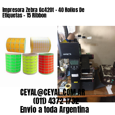 impresora Zebra Gc420t – 40 Rollos De Etiquetas – 15 Ribbon
