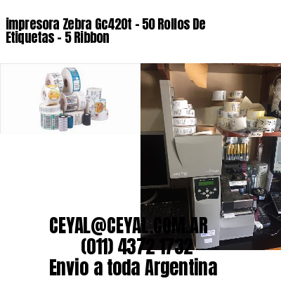 impresora Zebra Gc420t – 50 Rollos De Etiquetas – 5 Ribbon